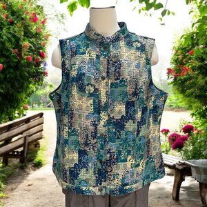 Handmade Reversible Quilted Sleeveless Vest Patchwork Boho Artisan Fall Layering